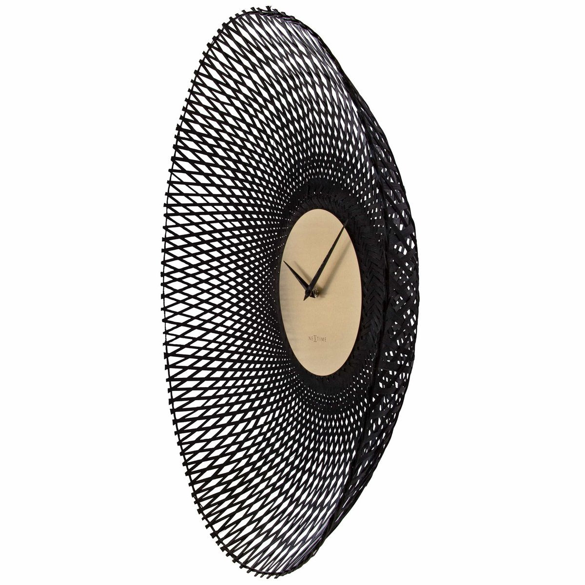 Väggklocka 60cm-Tyst-Brun/Svart-Bambu-NeXtime 'Vortex'