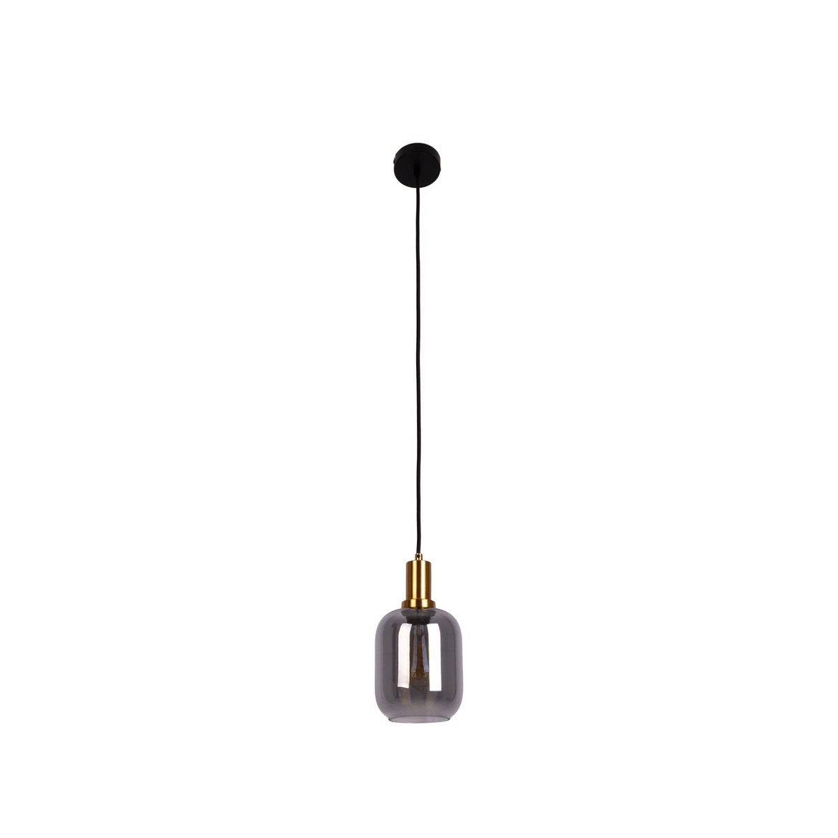 1er Pendelleuchte "FUMO", Pendellampe aus Metall und Glas in Schwarz,, mit E14-Fassung, für Esszimmer, Wohnzimmer, Diele oder Büro, Hängelampe 150 x 20 cm
