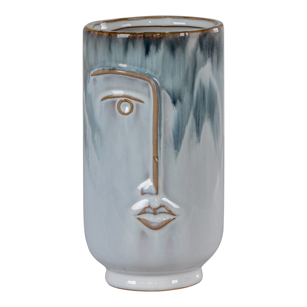 Vase - 2-Tone Blue, Porcelain, 9.5x17 cm