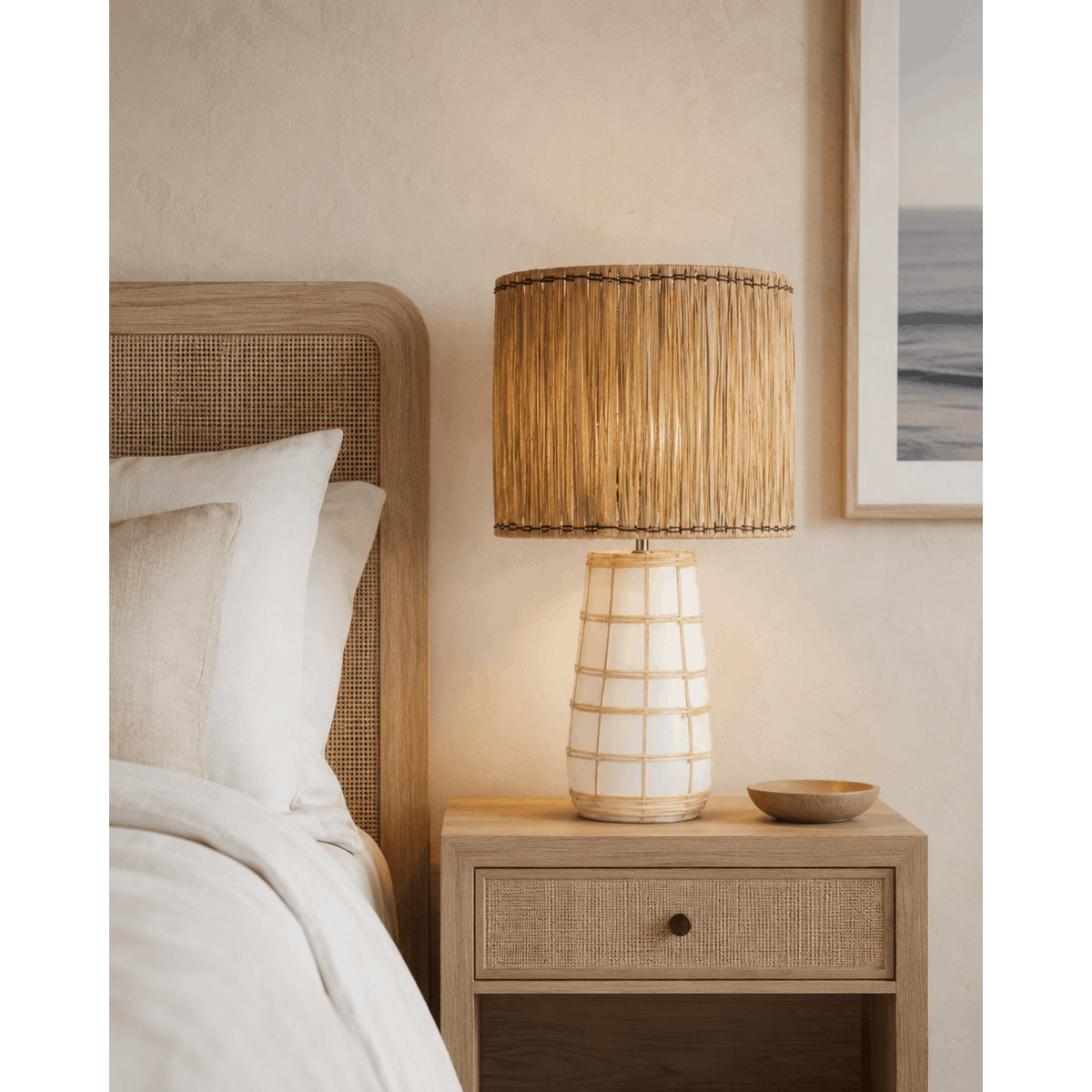 The Molokai Table Lamp - White Natural