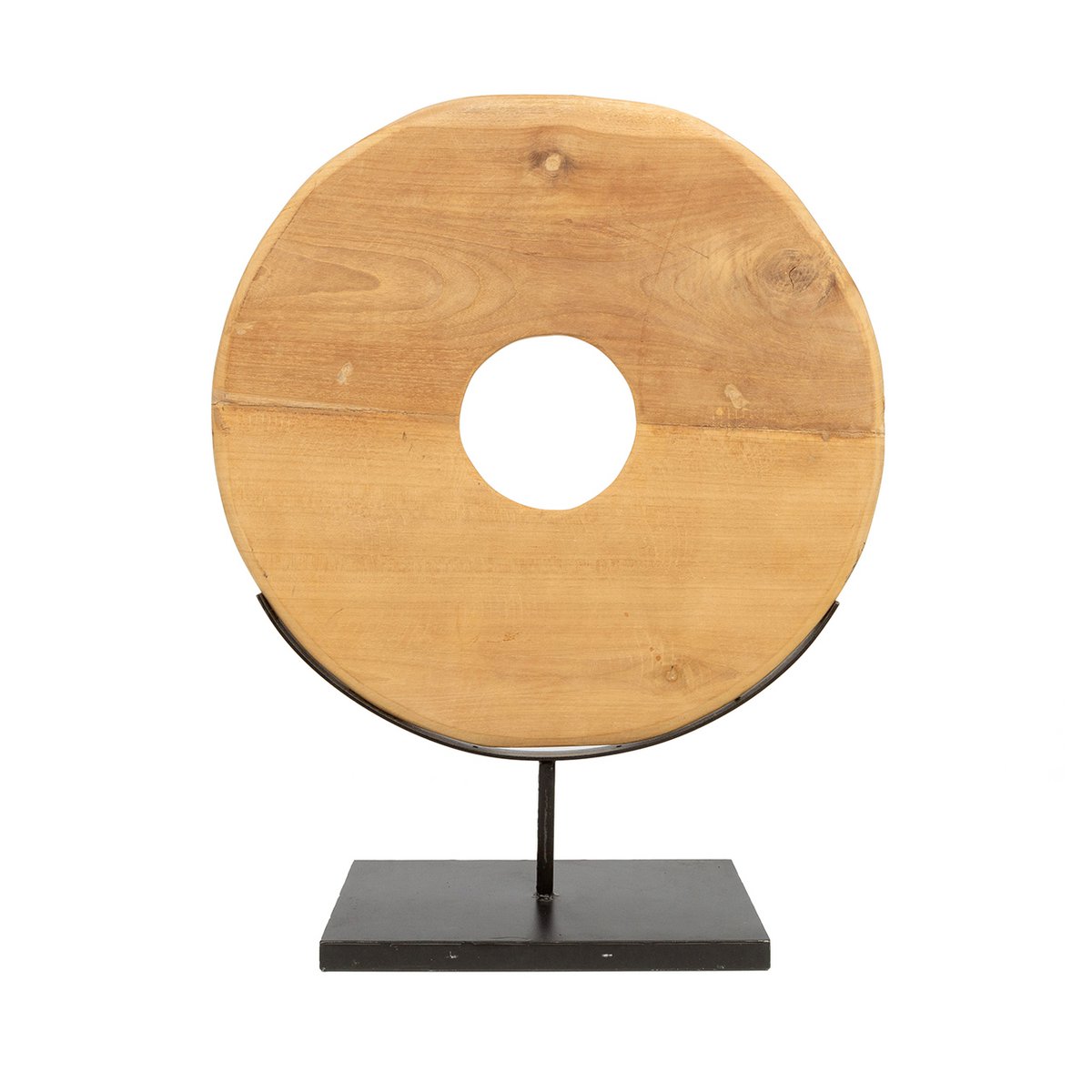 The Teak Disc on Stand - L