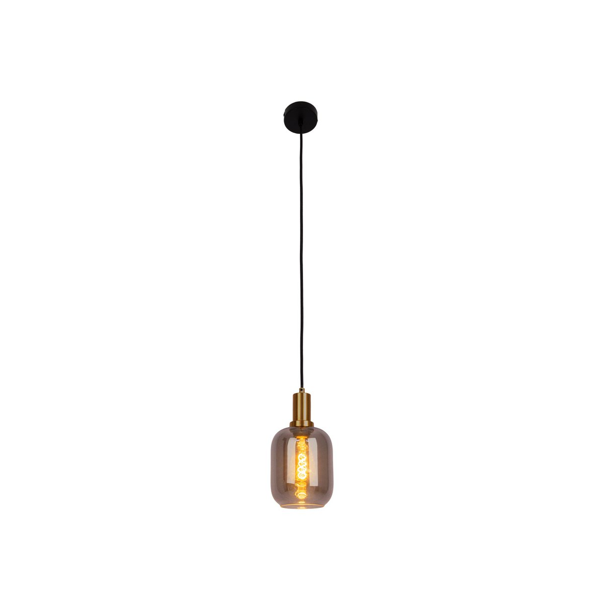 1er Pendelleuchte "FUMO", Pendellampe aus Metall und Glas in Schwarz,, mit E14-Fassung, für Esszimmer, Wohnzimmer, Diele oder Büro, Hängelampe 150 x 20 cm