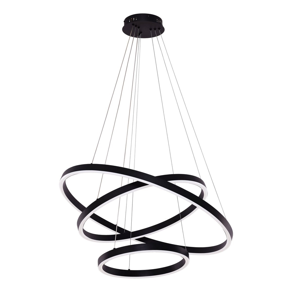 Hanging lamp Neo Black | 3-ring 40+60+80 cm