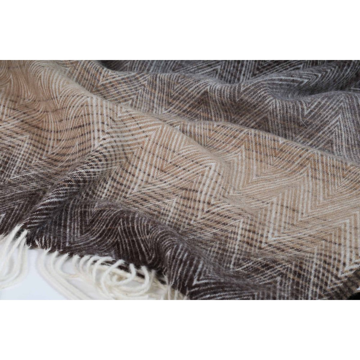 Wool Throw Blanket MANORIA Savana - multi-colored brown