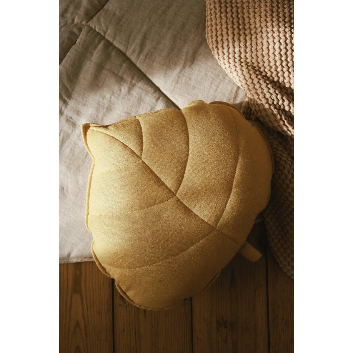 “Honey” Linen Leaf Pillow