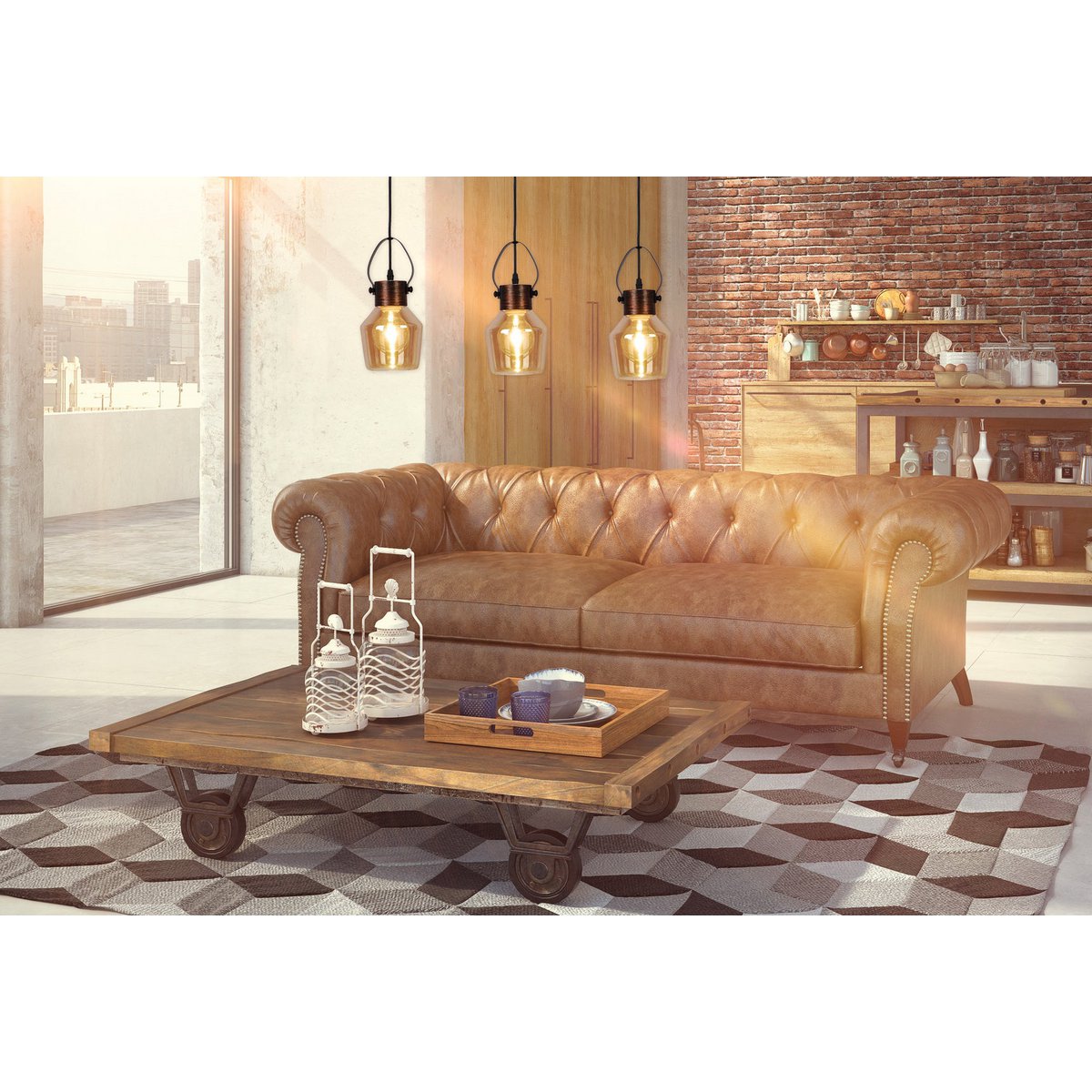 Glass pendant lamp "Alex"