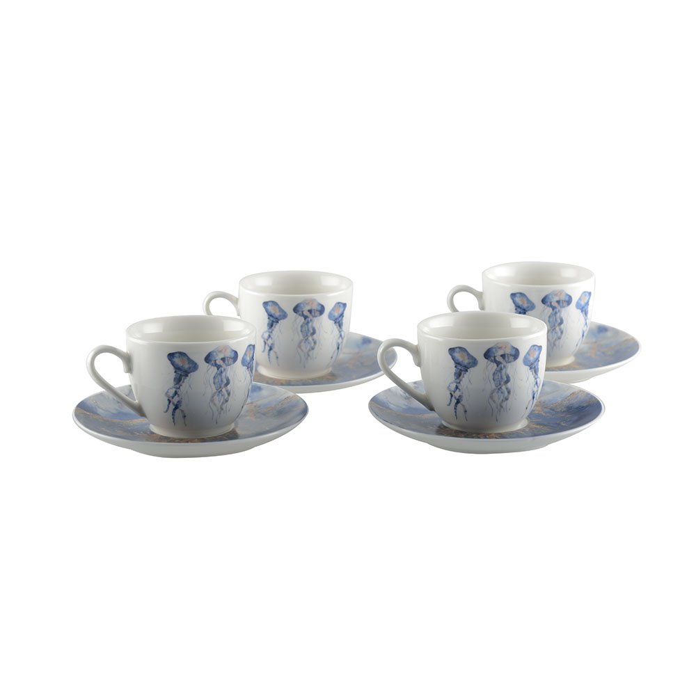 Kaffekoppar med manetmotiv - Parti om 4