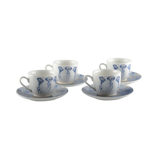 Coffee cups with jellyfish cups - Lot of 4