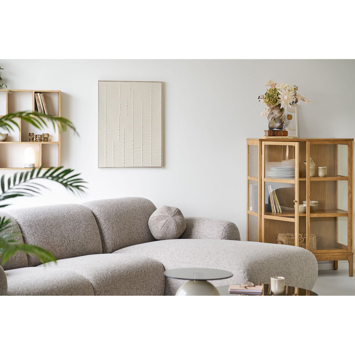 Ena Relief Wall decoration, beige, 60x80 cm