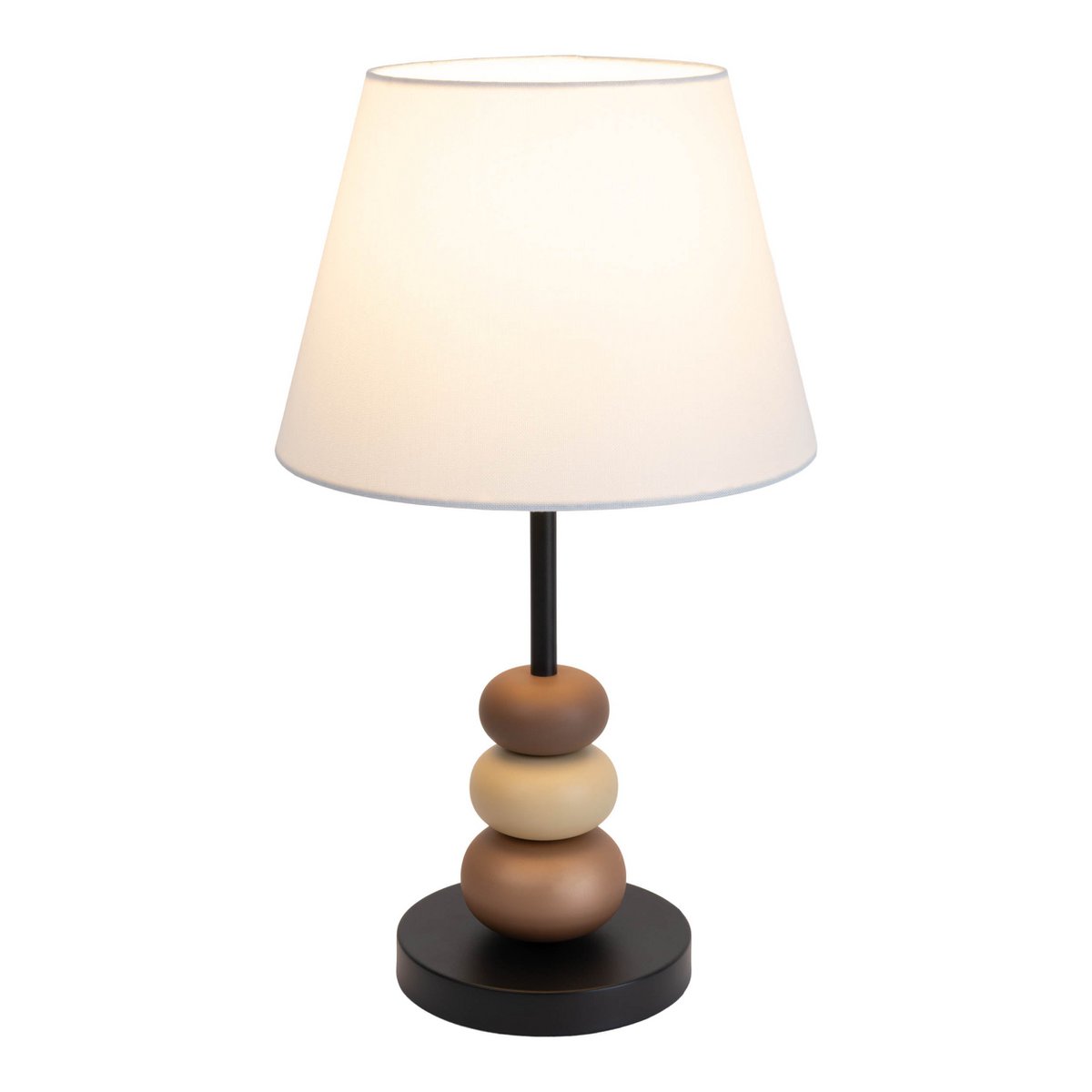 Table lamp "Elina", approx. 50 cm high, made of metal in black/brown, text blades in white, E27