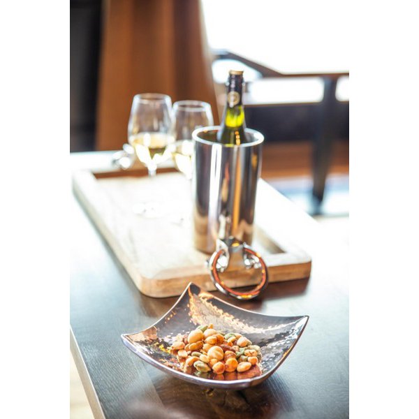 EDZARD bowl decorative bowl Dallas, stainless steel hammered high gloss polished, 19 x 19 cm