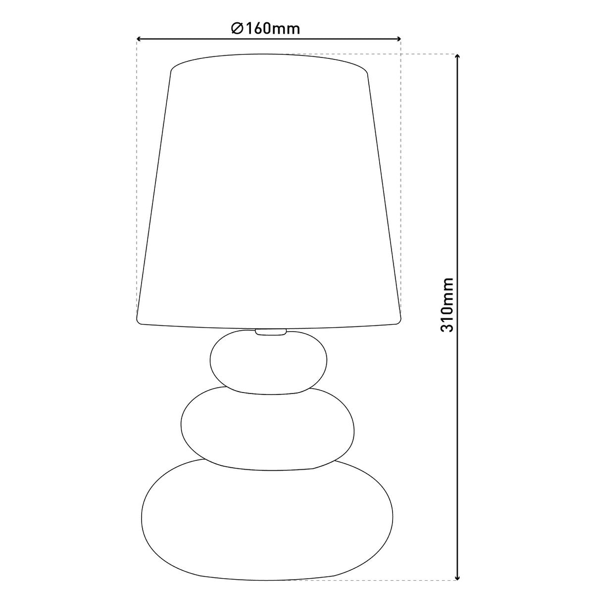 Ceramic table lamp "Stoney", table lamp made of ceramic, blue, with E14 socket, table lamp for dining room, living room, hallway or office, or as a bedside lamp, 31 cm high