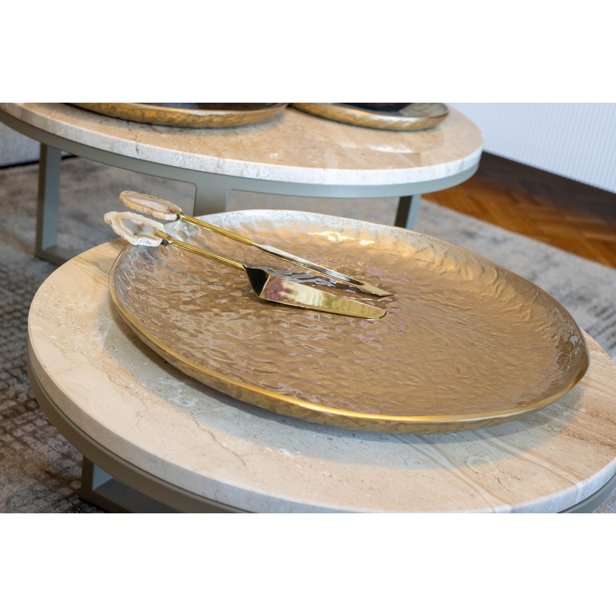 Rund sand dekorativt skuren 48x48x4,5 cm