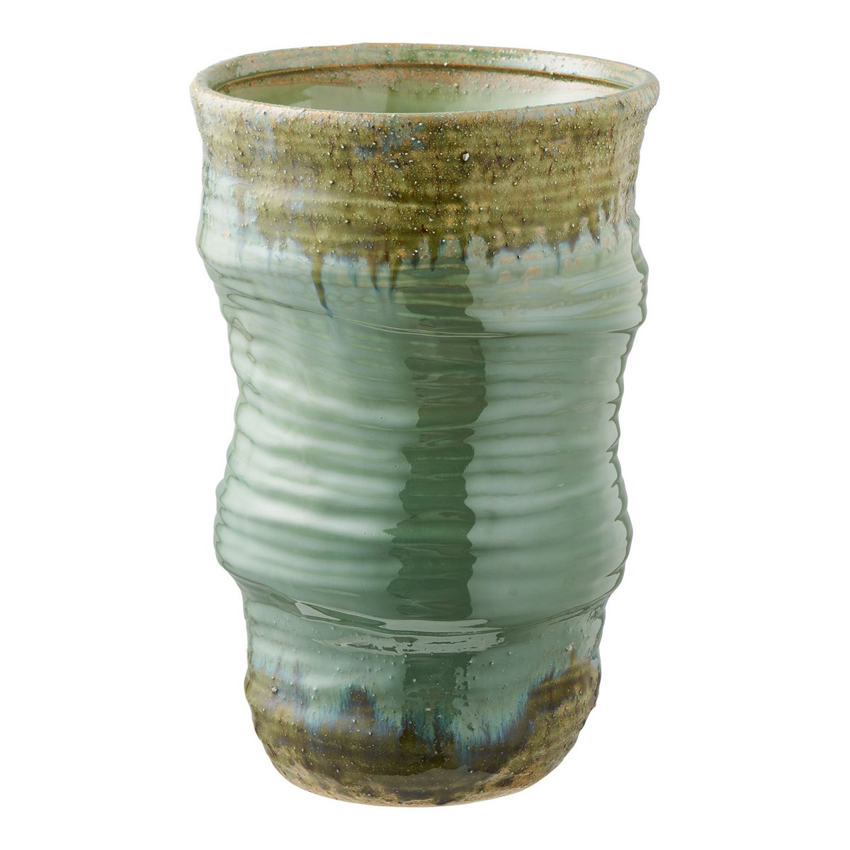 Vase, ceramic, green, ø22x34,5 cm