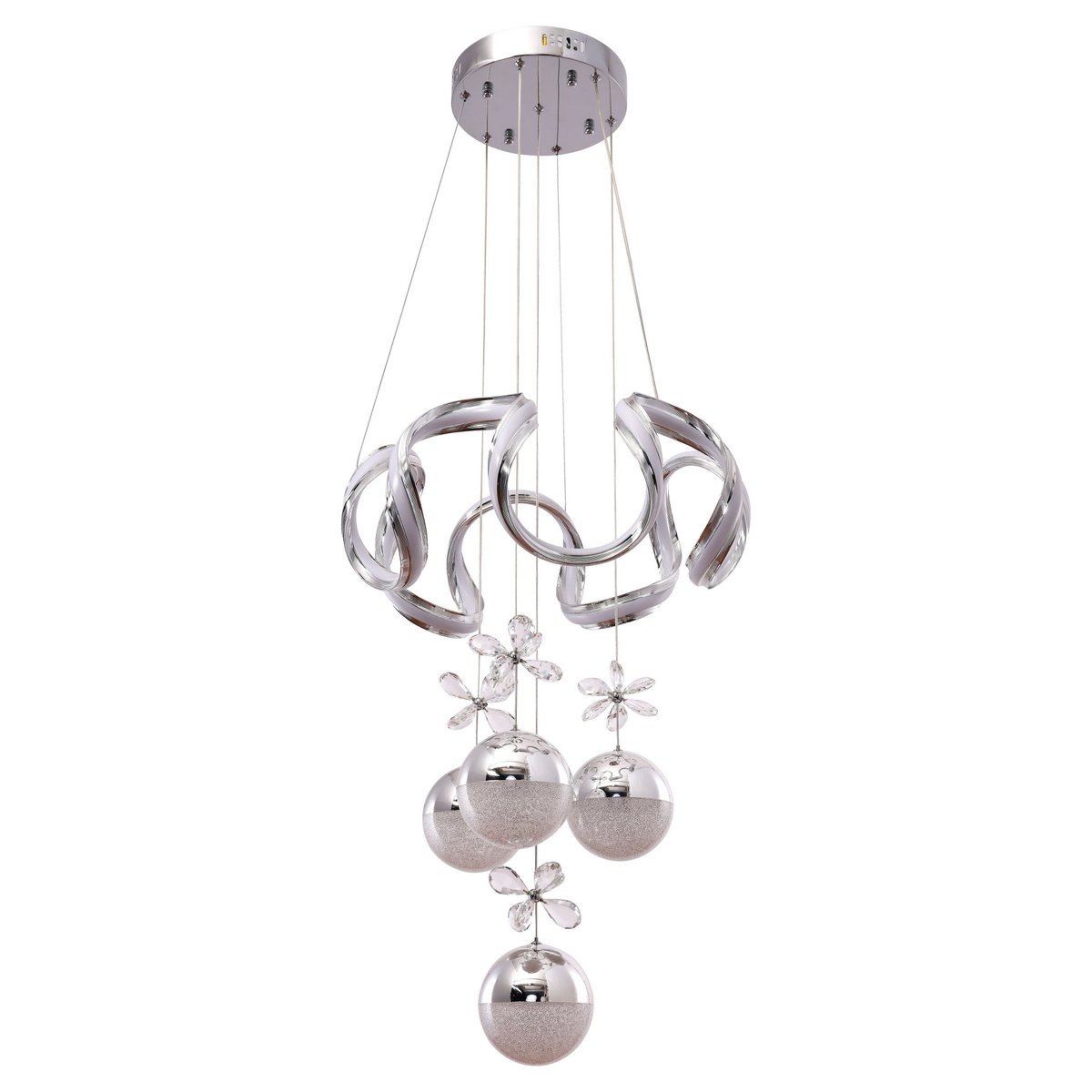 Hanging lamp Clove Chrome | 50cm