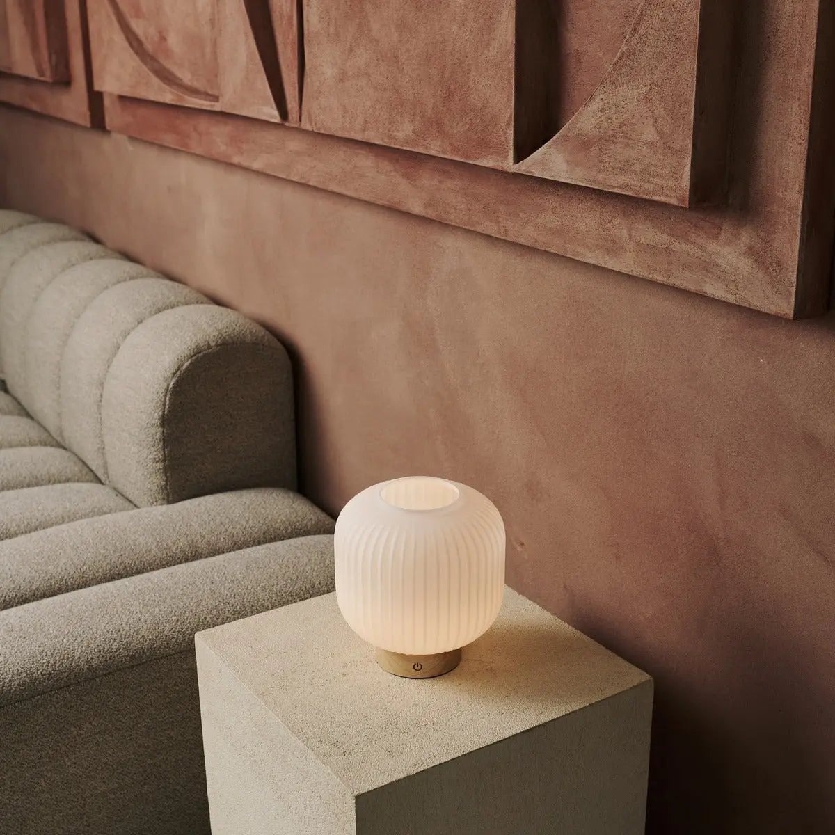 Lyla Light Brown Unique Rechargeable Lamp
