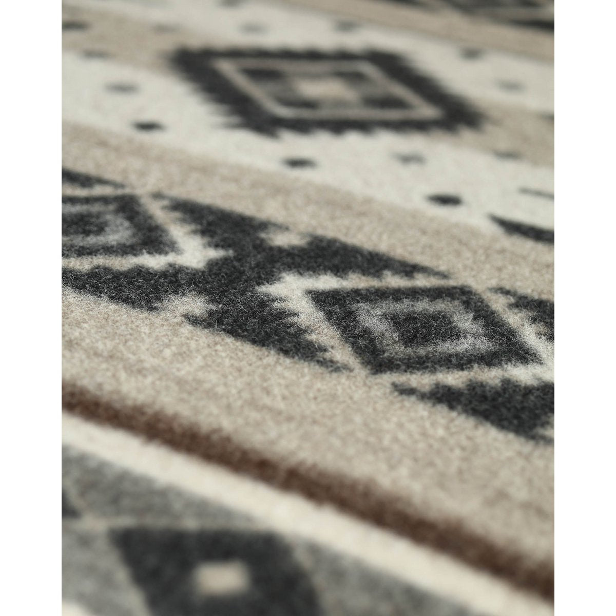 Wool bed Blanket TRIBE - double - beige