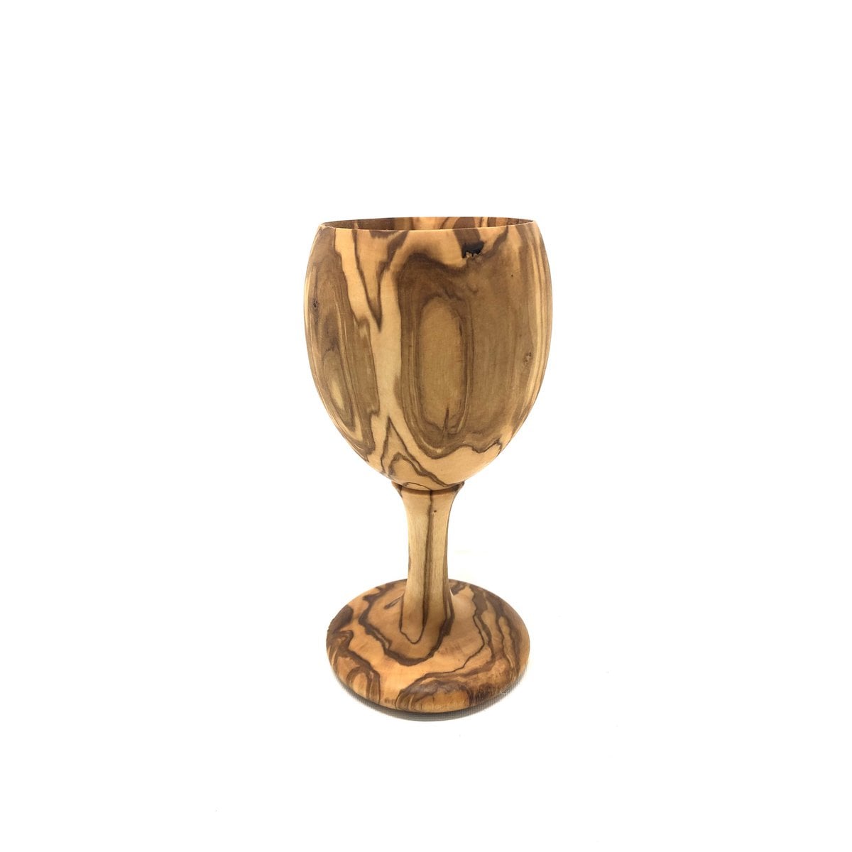 VINO wine goblet made of olive wood, stemmed glass