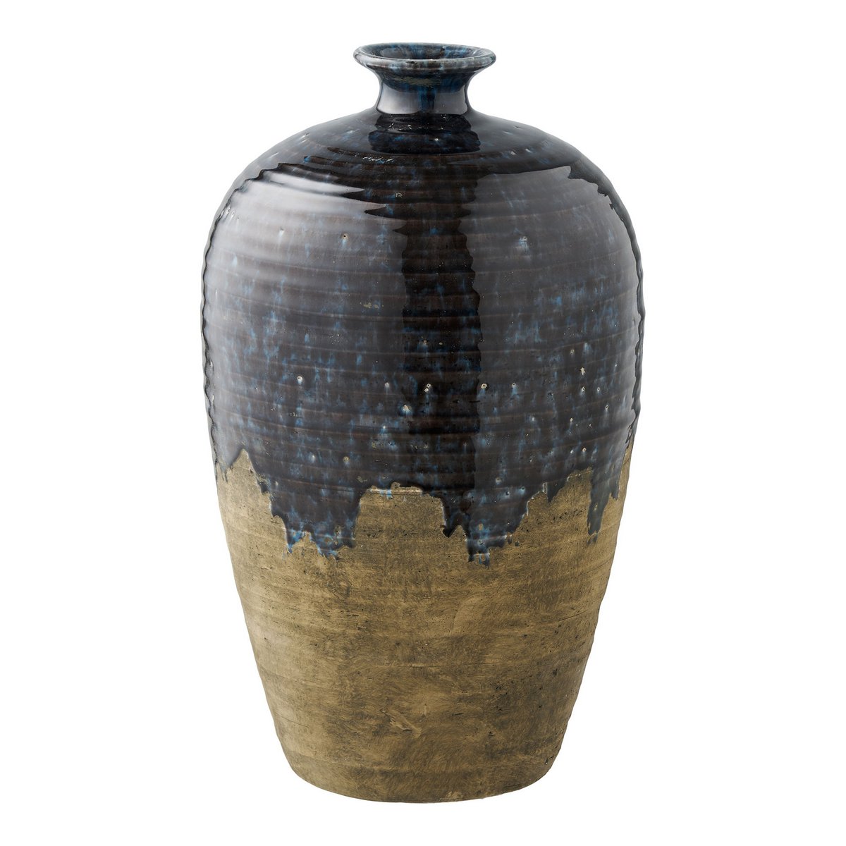 Vase, ceramic, dark blue, ø27x44,5 cm