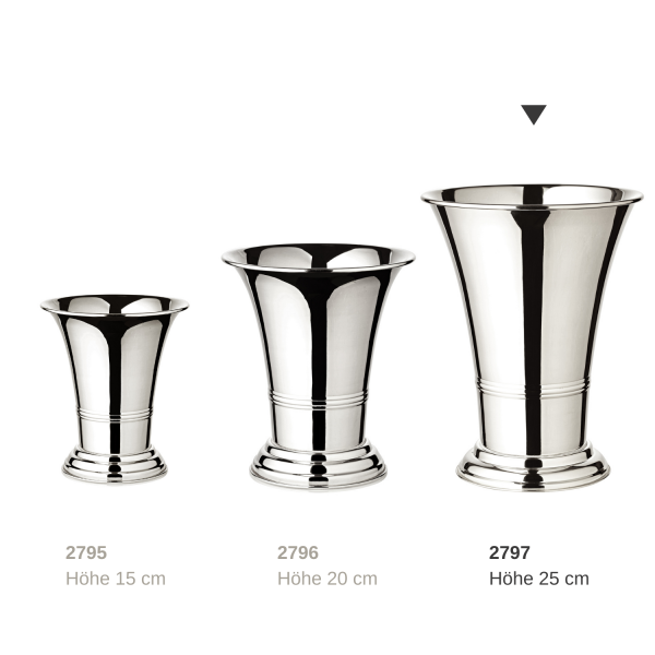 EDZARD flower pot flower pot vase Tromba heavy silver plated, height 25 cm, diameter 19 cm