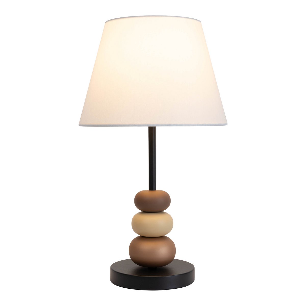 Table lamp "Elina", approx. 50 cm high, made of metal in black/brown, text blades in white, E27