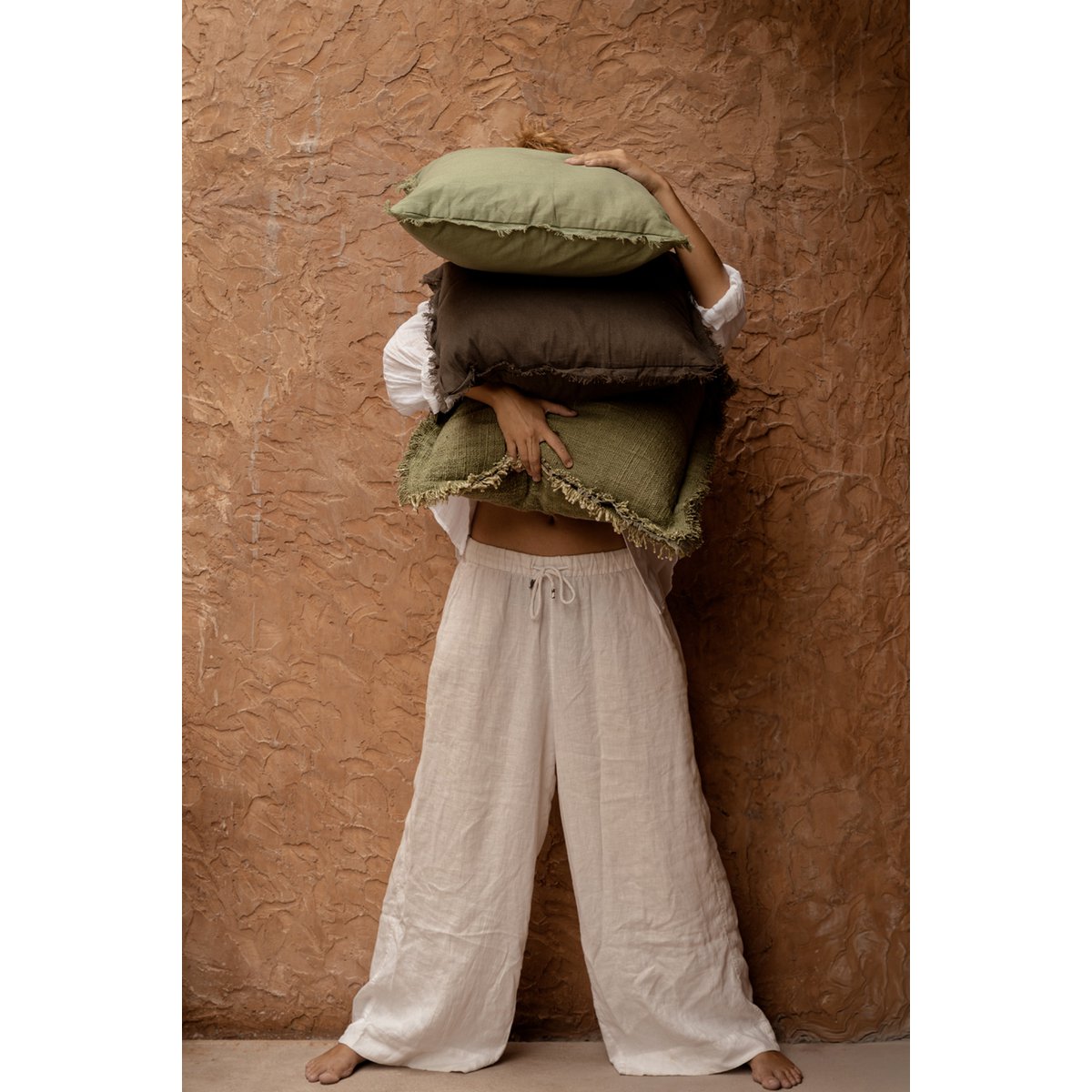 The Jungle Fringe Cushion Cover - Green