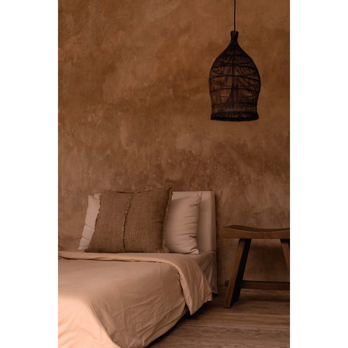 The Woven Bell Pendant - Dark Walnut - S