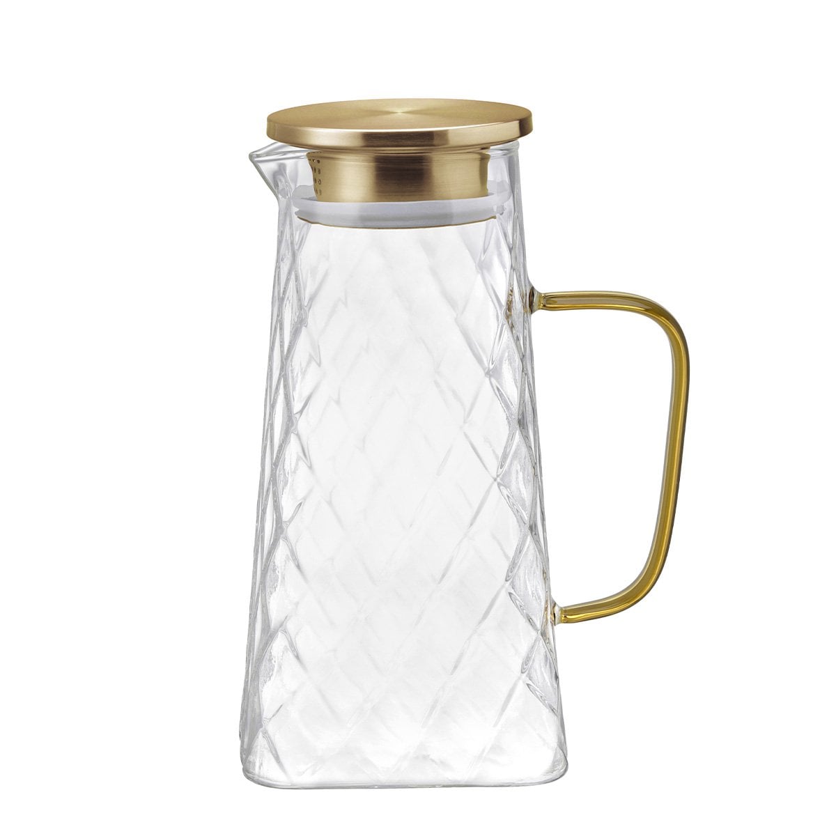 Glass carafe gold lid 1.5L
