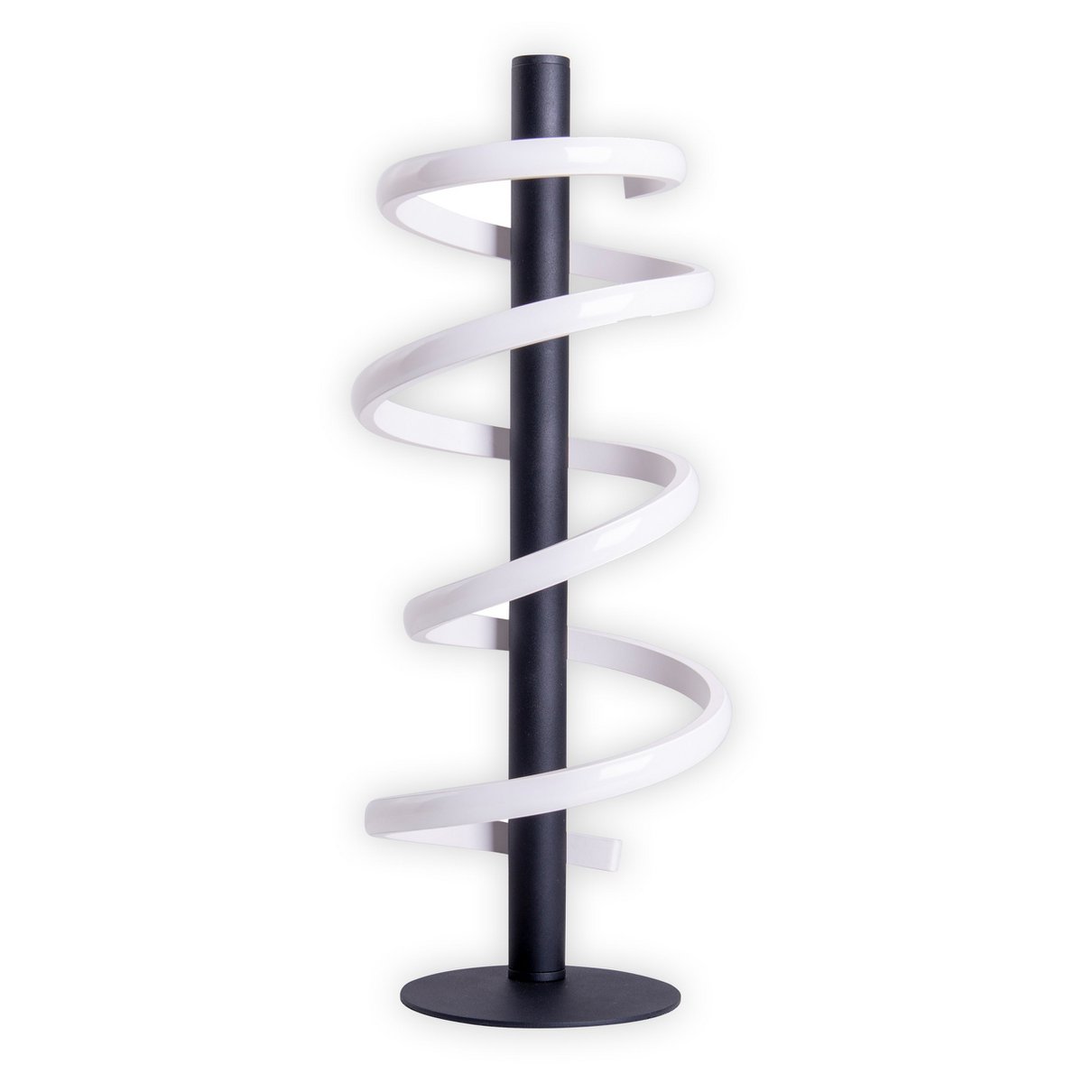 LED-bordslampa "Belleza", modern bordslampa i metall och plast i svart och vitt, med fast inbyggd LED, 50 cm hög, belysning för vardagsrum, matsal, sovrum eller kontor.