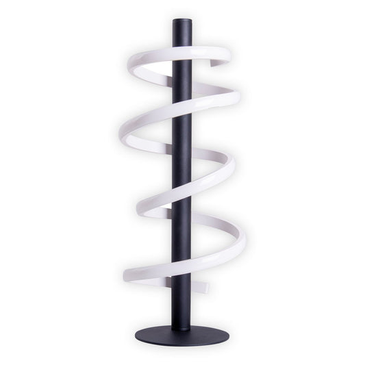 LED-bordslampa "Belleza", modern bordslampa i metall och plast i svart och vitt, med fast inbyggd LED, 50 cm hög, belysning för vardagsrum, matsal, sovrum eller kontor.
