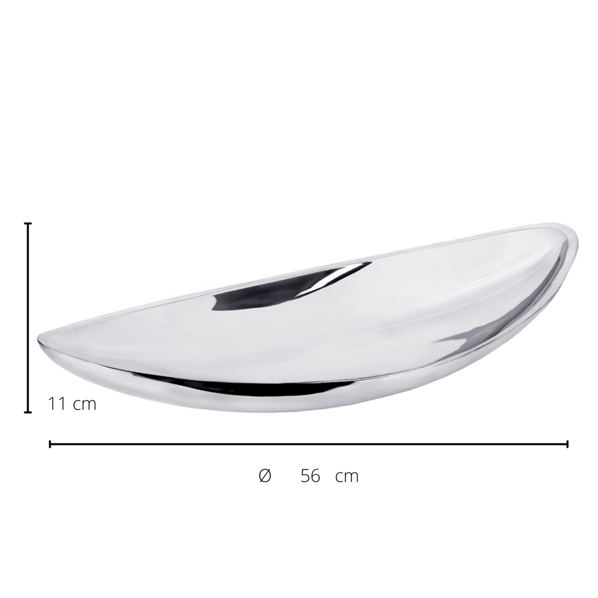 EDZARD bowl decorative bowl Halifax, high-grade steel mirror polished, length 55 cm
