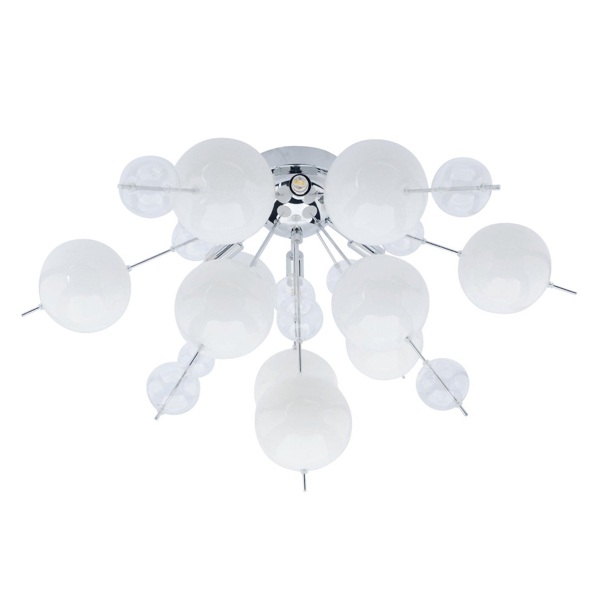 Ceiling lamp "explosion" white made of metal and glass, G9 versions, ceiling lamp for dining room, living room, hallway or office, Ø57 cm