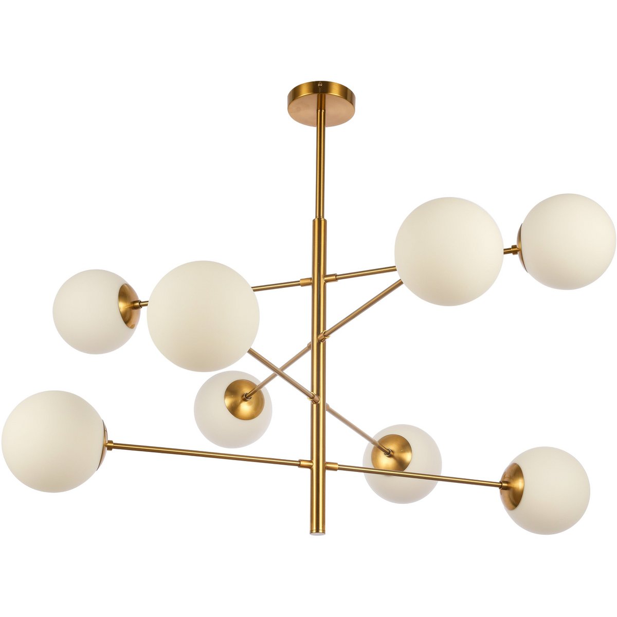 Hanging lamp Nepal White Gold 8-Light