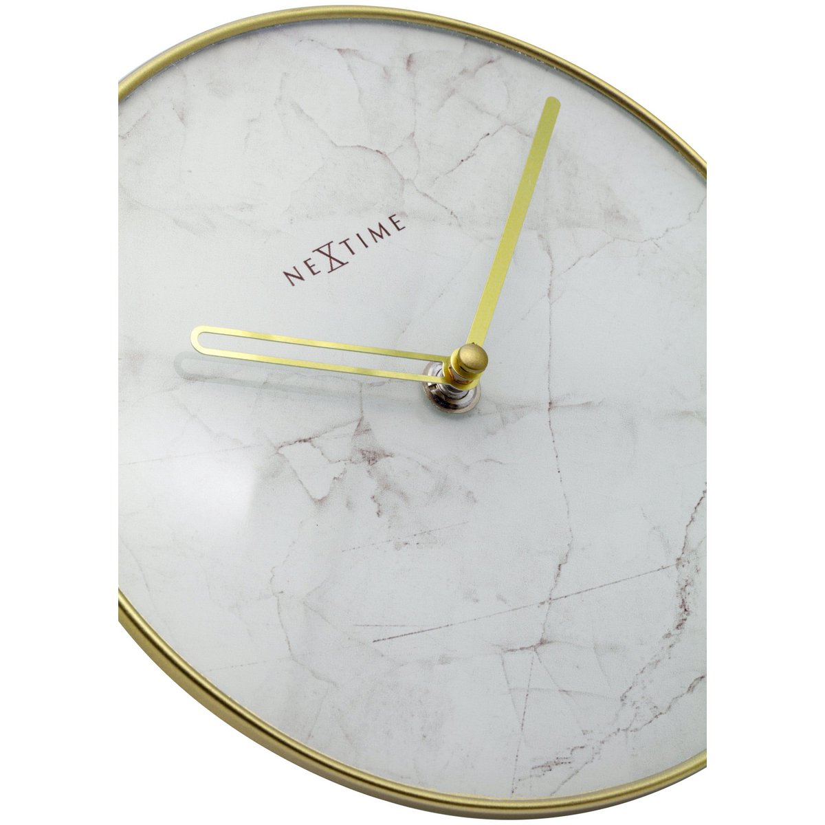 Table / Wall clock - 20 cm - Glass / Metal - 'Marble'