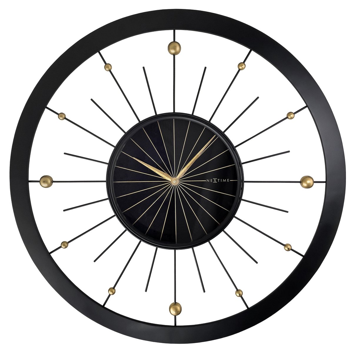 Wall clock 90cm-Silent-Black-Metal-NeXtime 'Orbit Large'