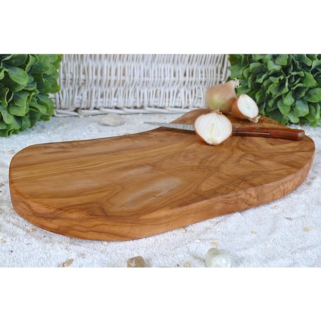 Cutting board rustic 35-39 cm long olive wood