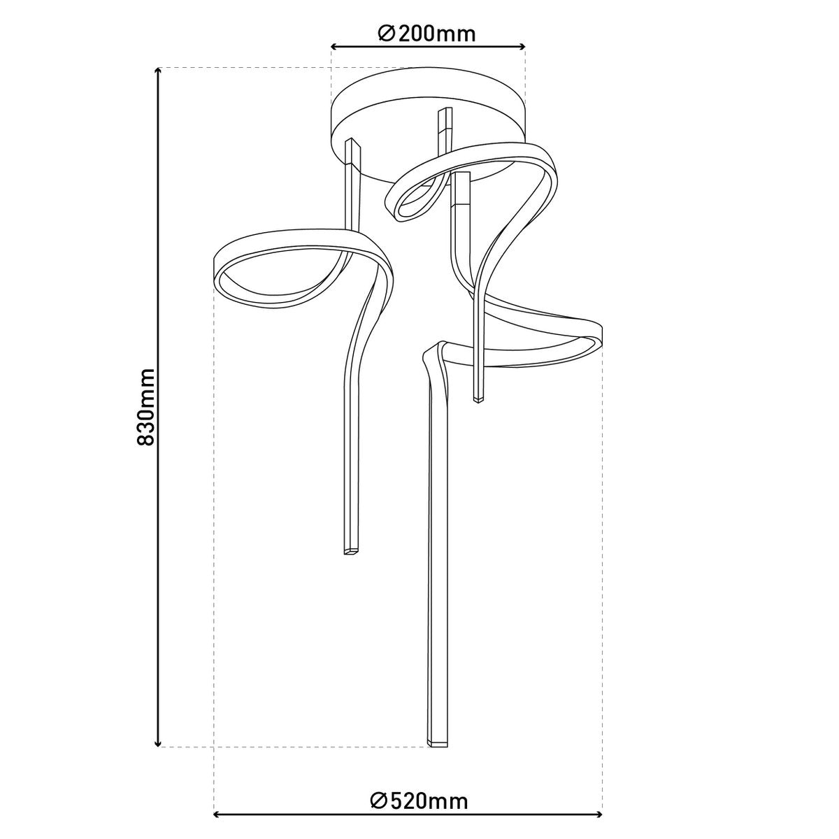 LED-taklampa "Loop Line"