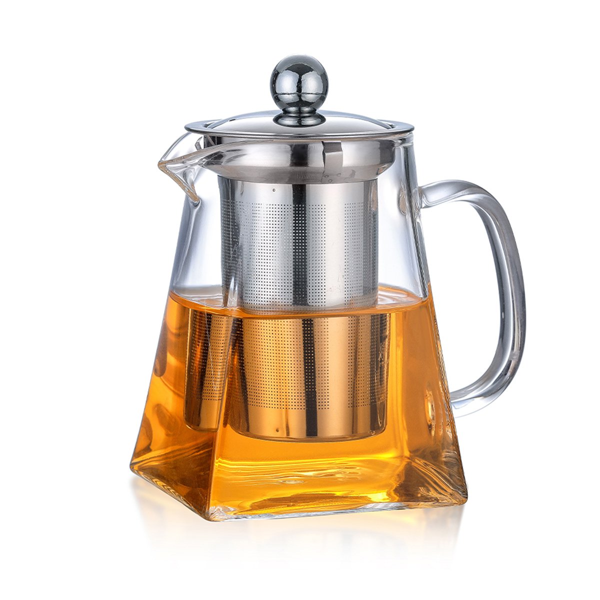 Square teapot with 650ml stainless steel filter