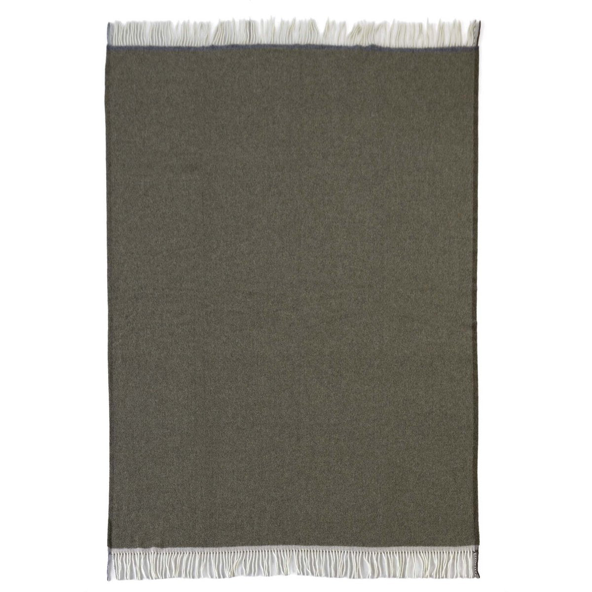 Merino/cashmere Throw Blanket MILANO Verde Orlo