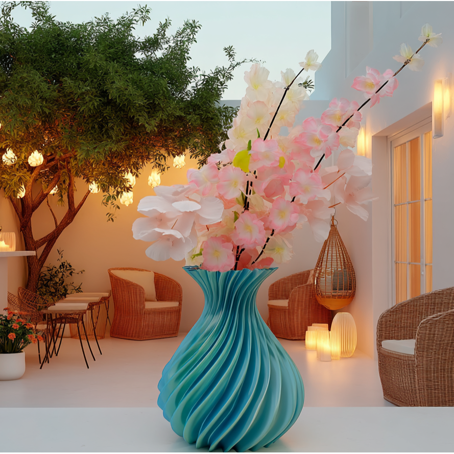 Veluro 3D vase - 3D printed vase - Sustainable PLA - Suitable for artificial flowers