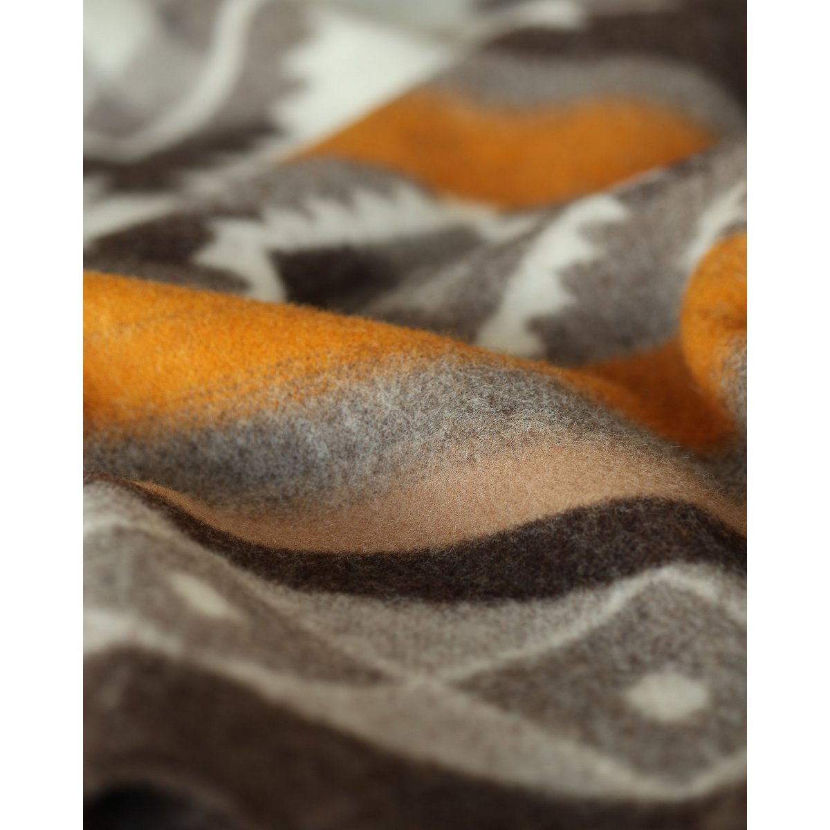 Wool bed Blanket TRIBE - double - bronze