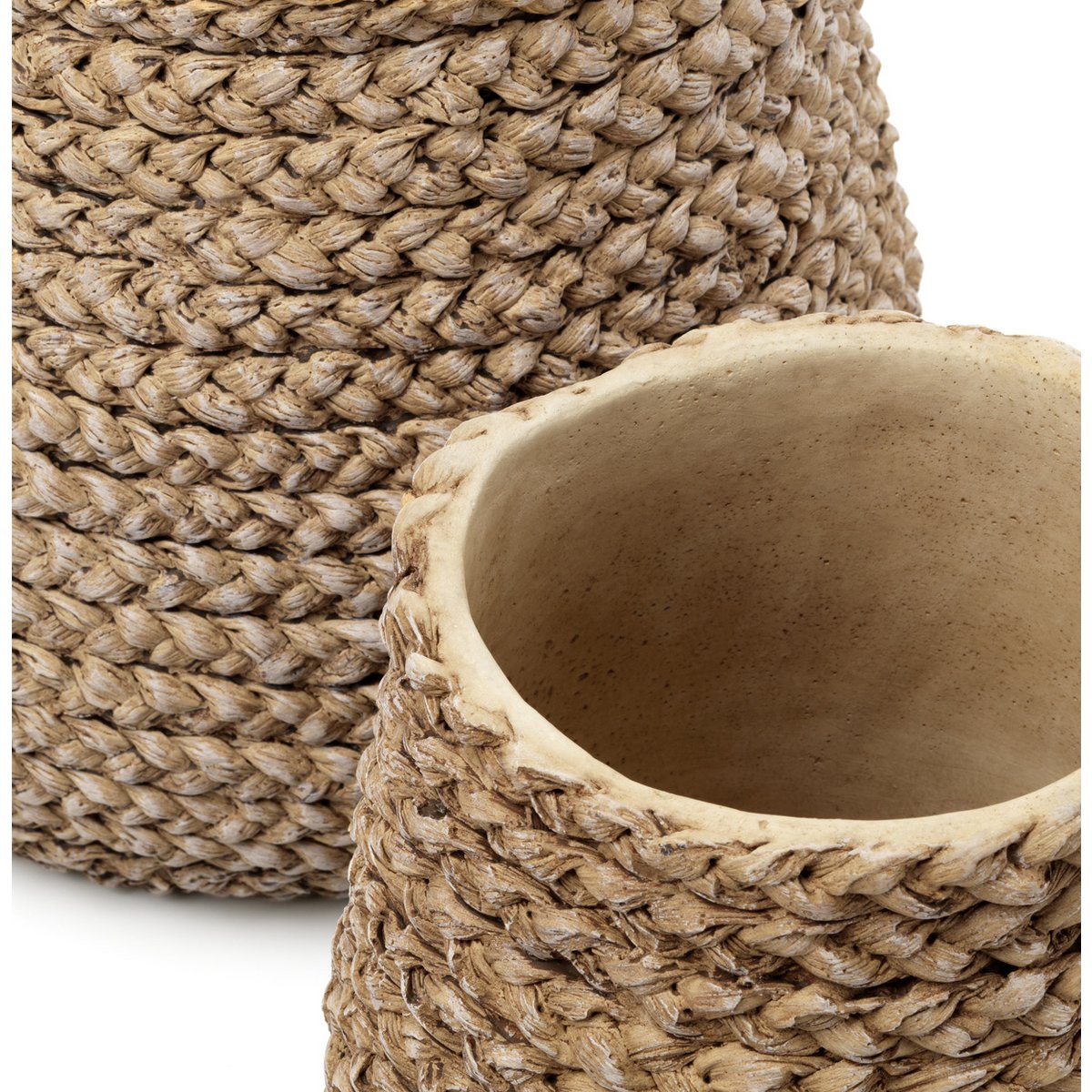 The Fake Braided Planter - Natural - L