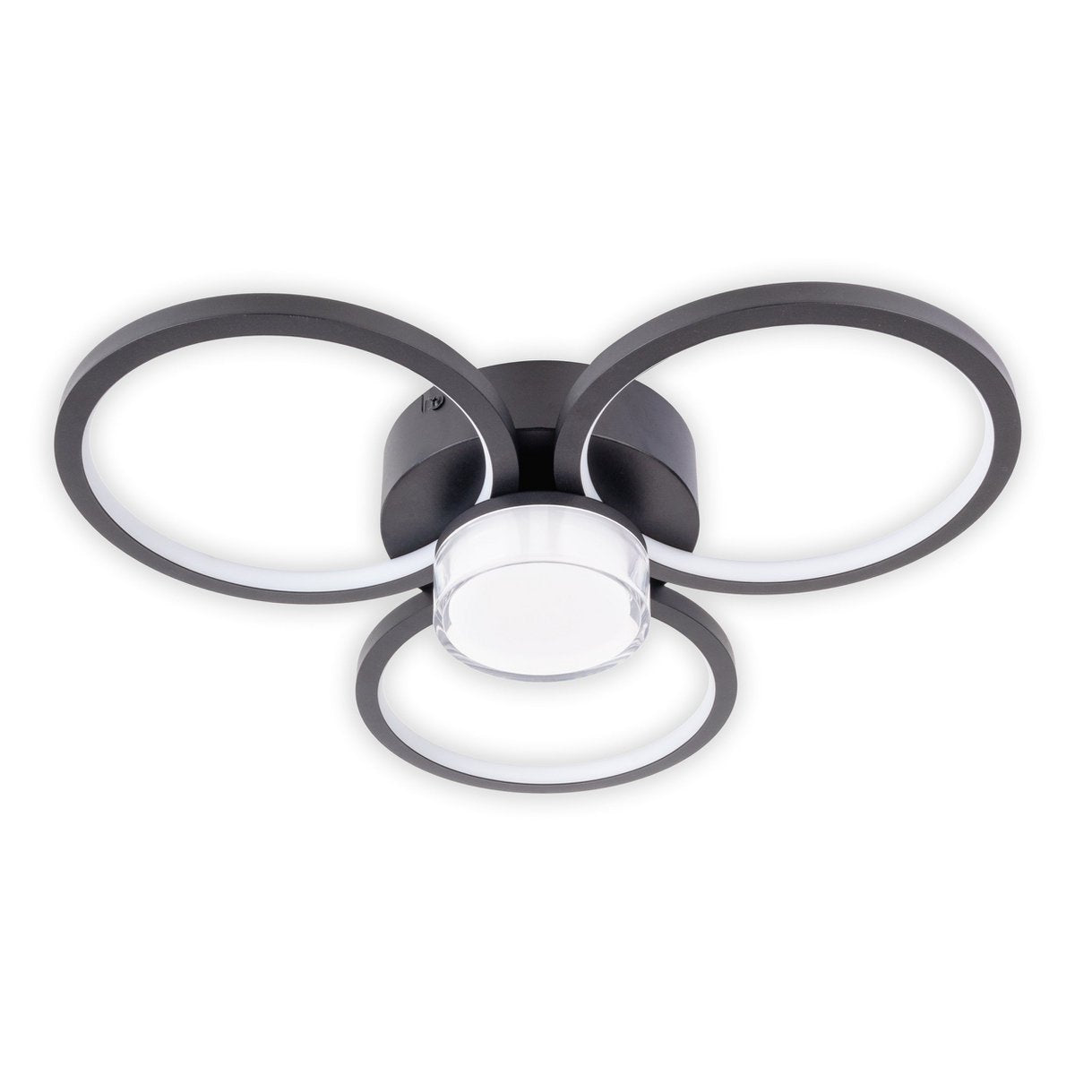 LED ceiling light "Cimo" made of black metal and plastic, Ø approx. 43.6 cm, dimmable by wall switch