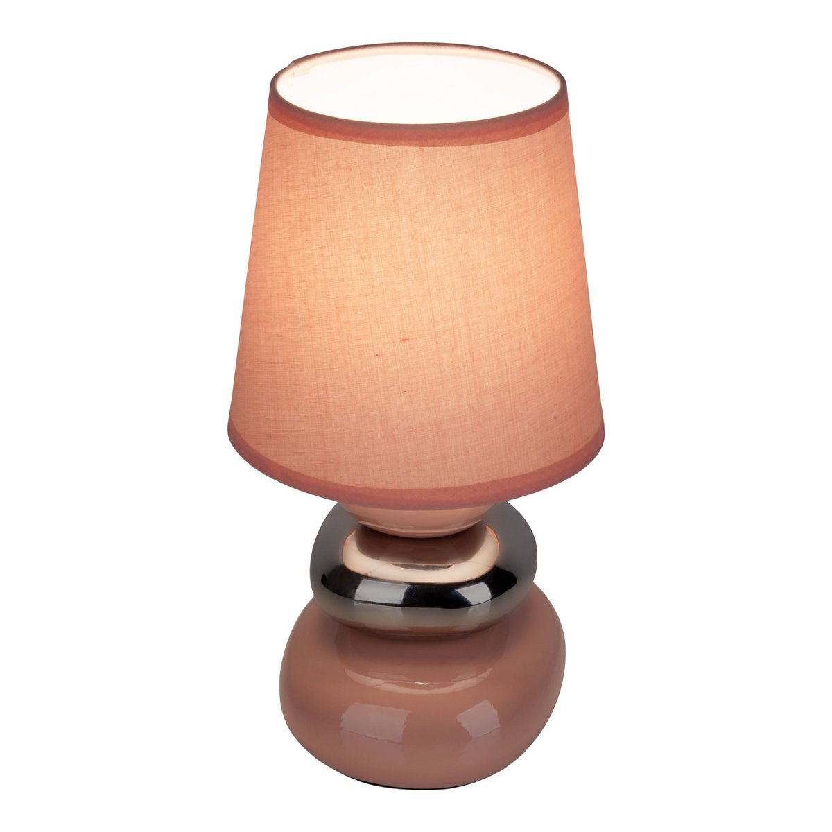 Keramik Tischleuchte "STONEY" rosa - Klassik - Tischleuchte - - rosé/lachs - E14 - keine Angabe
