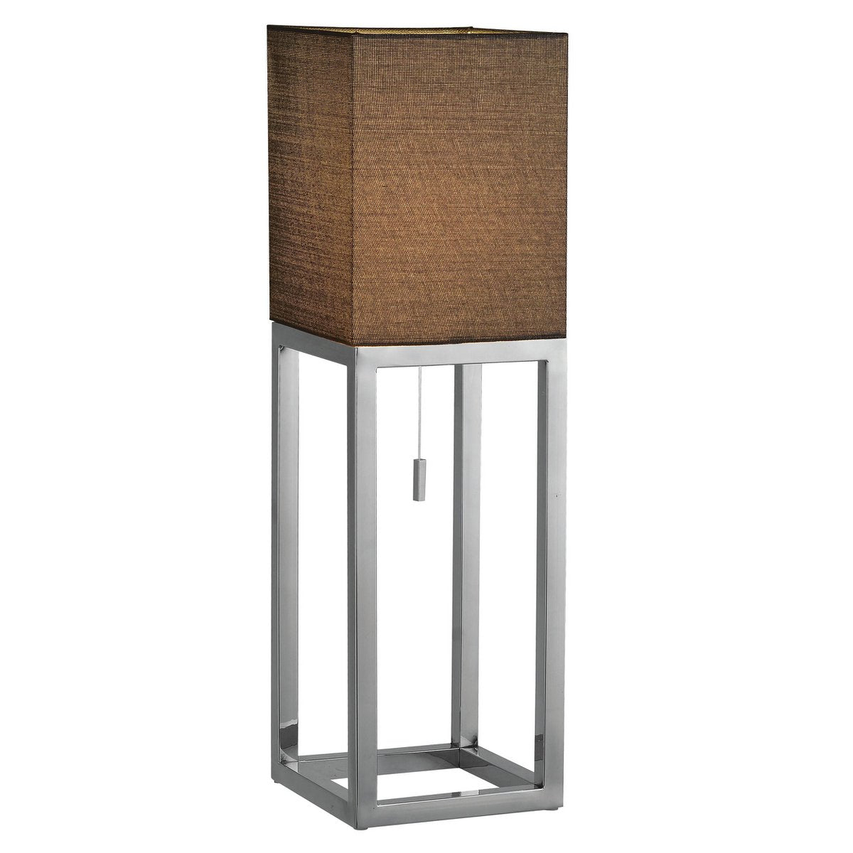 Table lamp "Alfa", modern metal table lamp and textile in chrome/dark gray with E27 socket, 65 cm high, chic lamp for hallway, living room and office