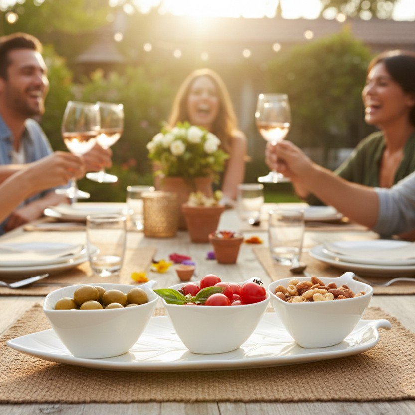 Set med 3 aperitifkoppar med bladsilver