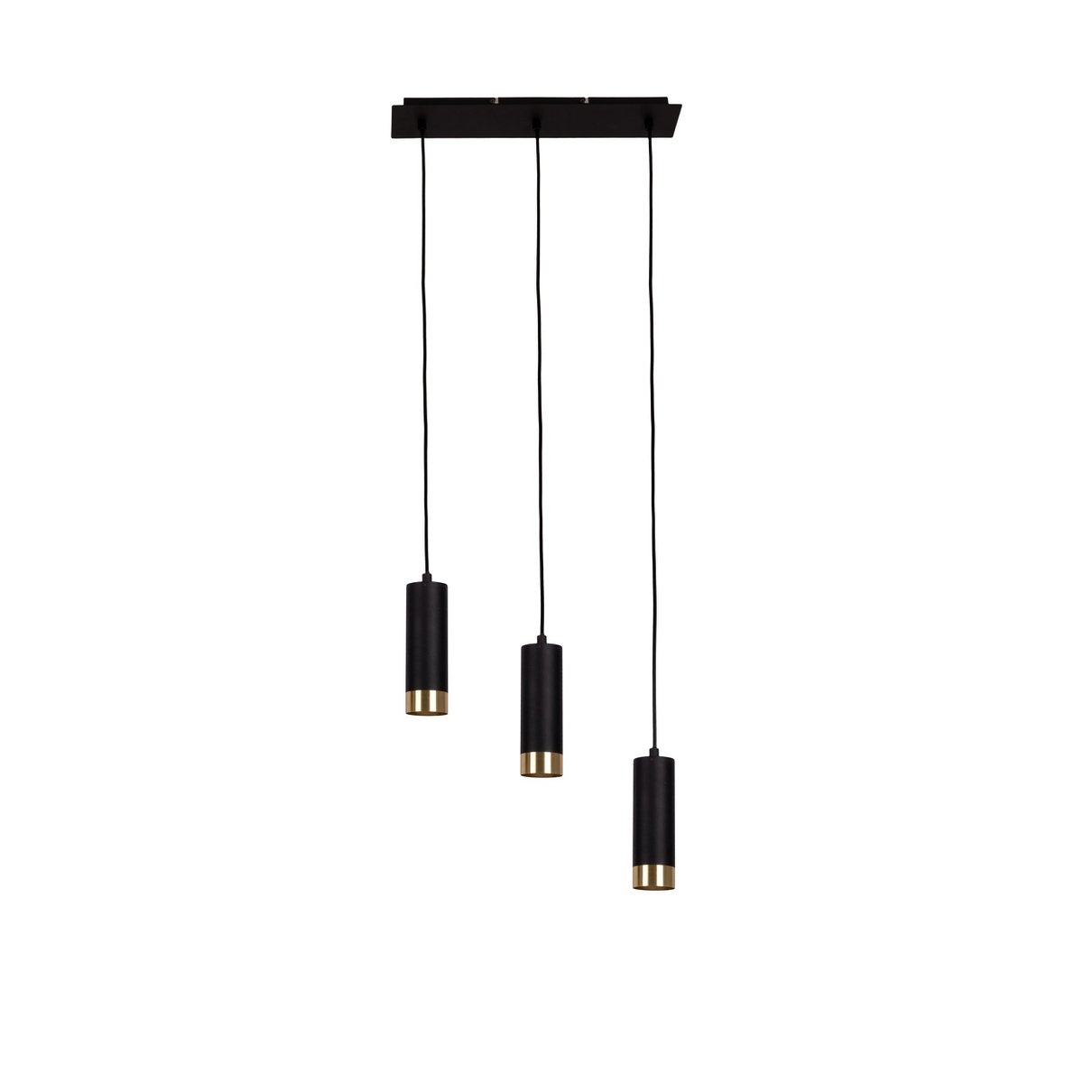 3-pack pendellampa "FRIDU" i matt svart metall, med GU10-socklar, 48 cm lång