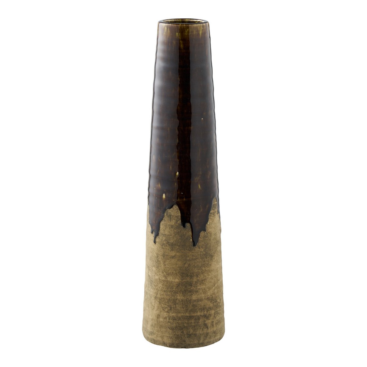 Vase, ceramic, brown, ø12,5x48 cm