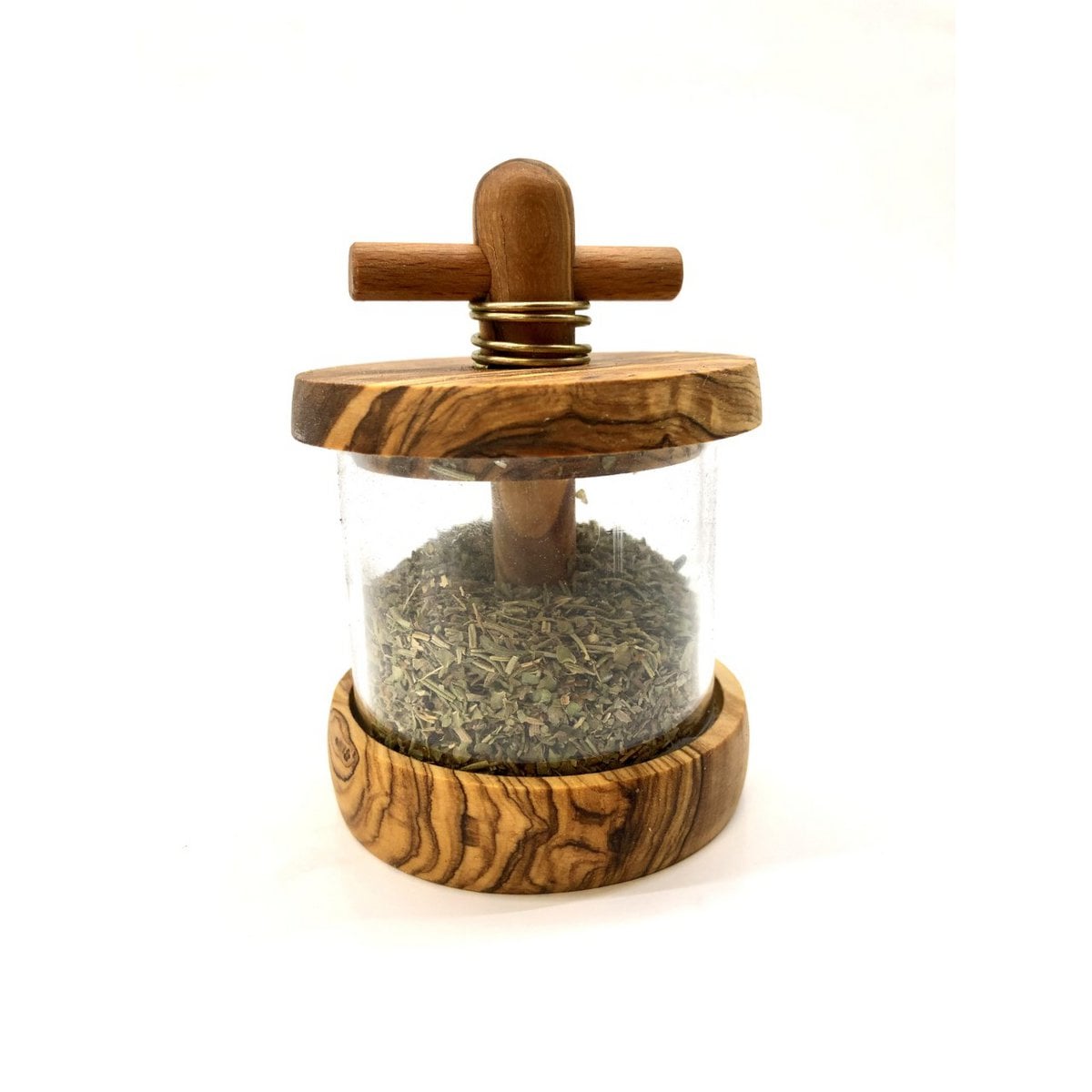 Olive wood herb grinder