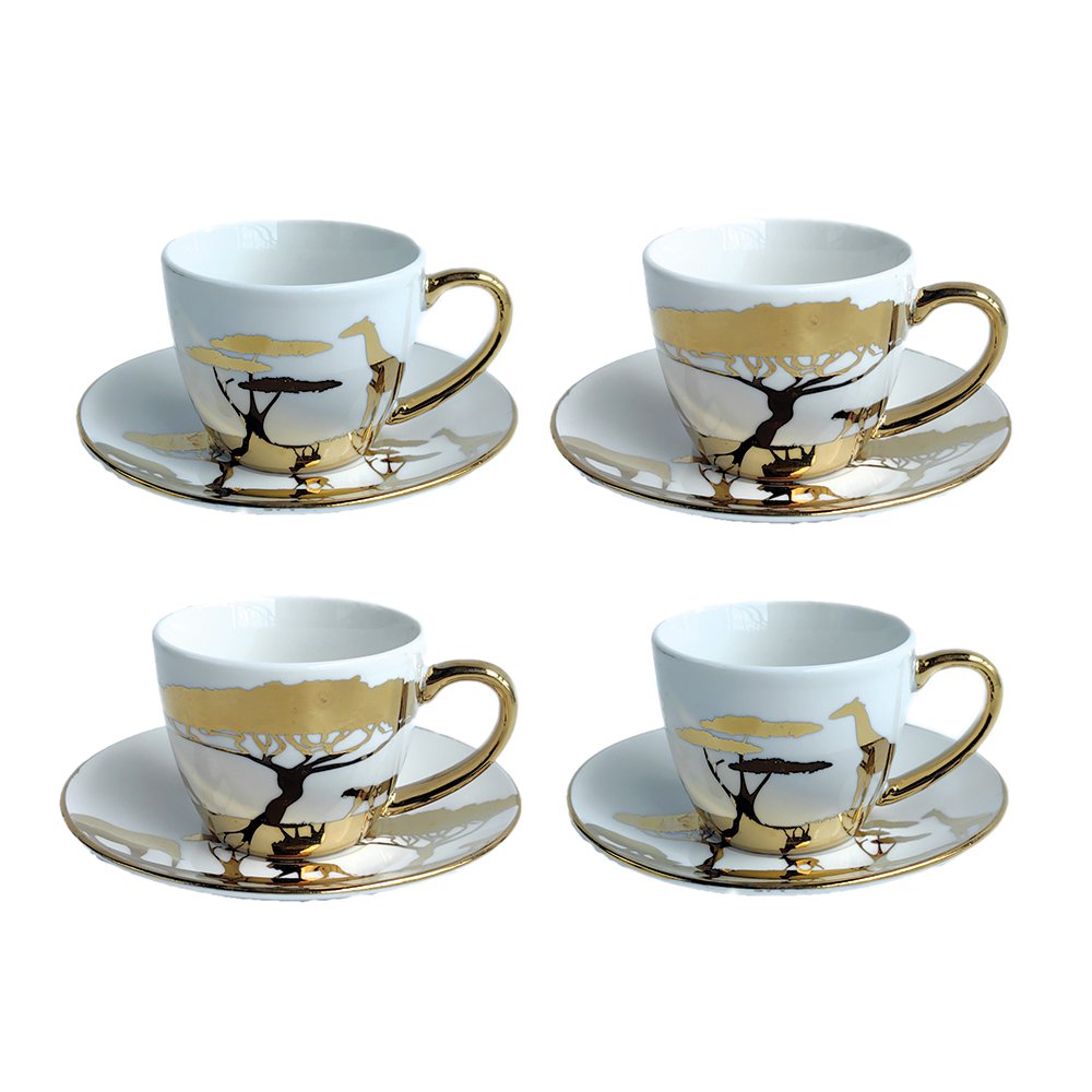 Dorée Savanne Kaffekoppar och Fat - Parti om 4